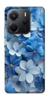 Чехол на Xiaomi Redmi Note 14 4G (Int. version) Синие цветы фото 1 из 1