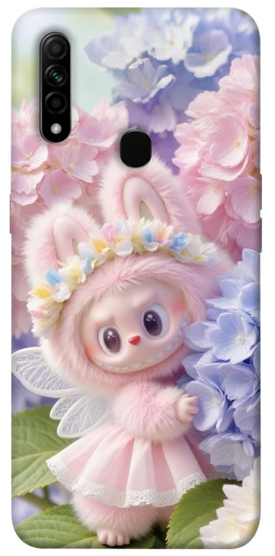Чохол на Oppo A31 Labubu & Flowers ver.1 фото 1 з 1