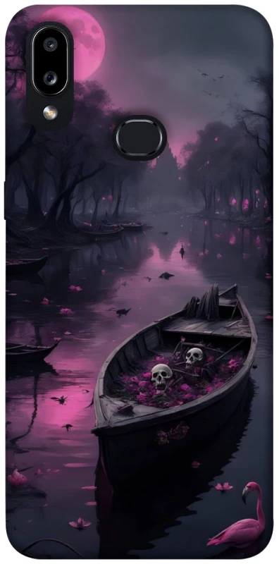 Чохол на Samsung Galaxy A10s Boat and flamingo фото 1 з 1