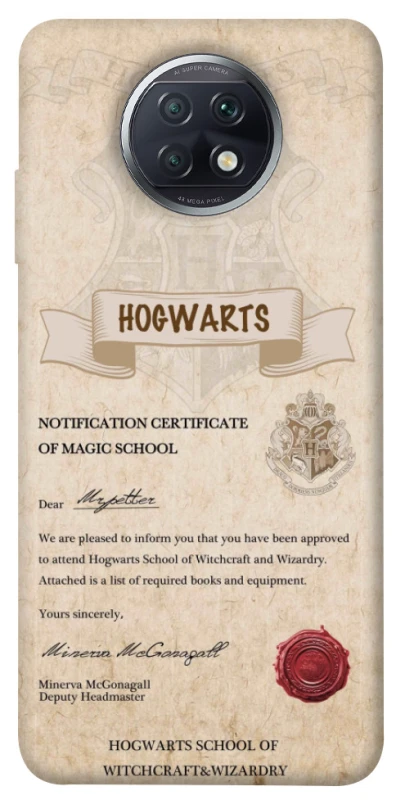 Чехол на Xiaomi Redmi Note 9 5G / Note 9T The Hogwarts acceptance letter фото 1 из 1