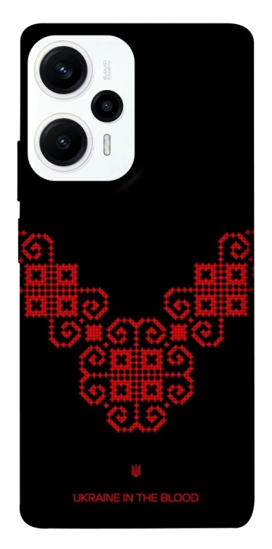 Чохол на Xiaomi Poco F5 / Note 12 Turbo Чорно-червона вишиванка фото 1 з 1