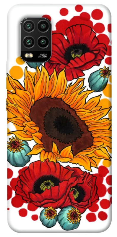 Чохол на Xiaomi Mi 10 Lite Соняшники та маки фото 1 з 1