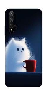 Чехол на Huawei Honor 20 / Nova 5T Чехол кот с кофе фото 1 из 1
