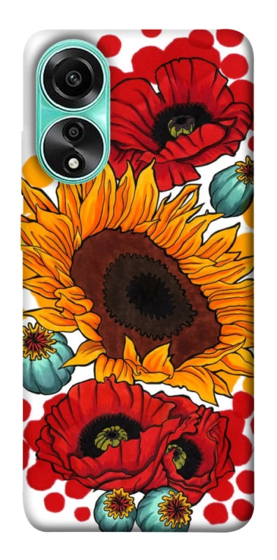 Чохол на Oppo A78 4G Соняшники та маки фото 1 з 1