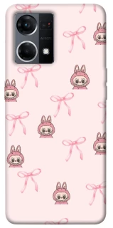 Чохол на Oppo Reno 7 4G Pink bows and Labubus фото 1 з 1