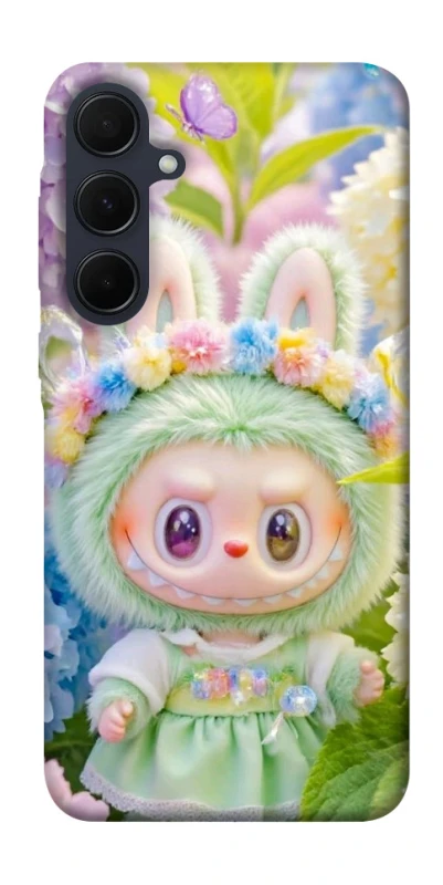 Чохол на Samsung Galaxy A55 Labubu & Flowers ver.2 фото 1 з 1