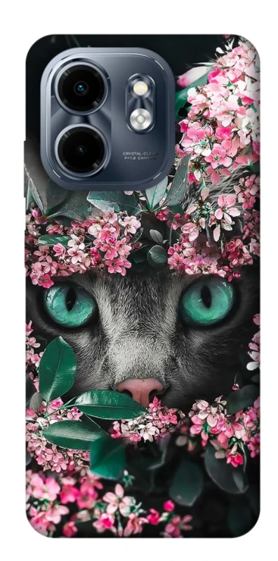 Чохол на Infinix Smart 9 4G / Hot 50i Кіт в квітах фото 1 з 1
