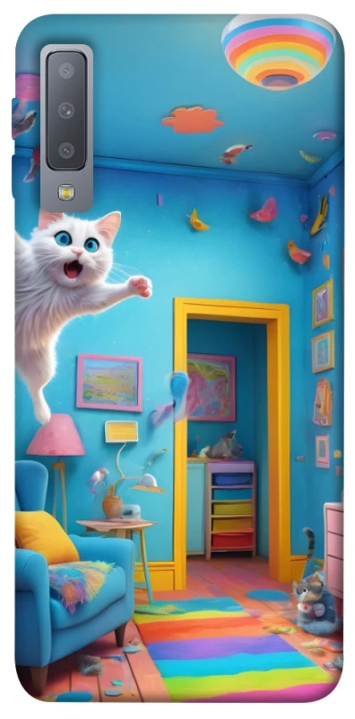 Чохол на Samsung A750 Galaxy A7 (2018) crazy cat фото 1 з 1