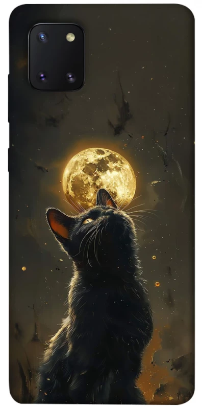 Чохол на Samsung Galaxy Note 10 Lite (A81) Кіт під місяцем v2 фото 1 з 1