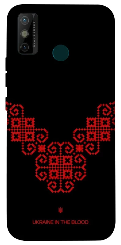 Чохол на TECNO Spark 6 Go Чорно-червона вишиванка фото 1 з 1