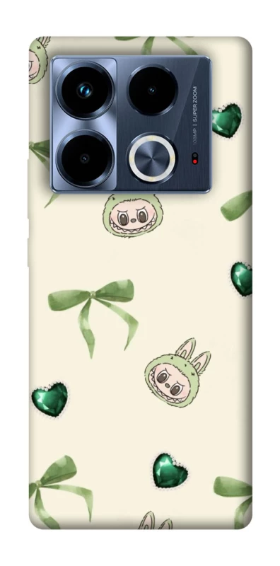 Чохол на Infinix Note 40 4G Labubu Green Heart фото 1 з 1