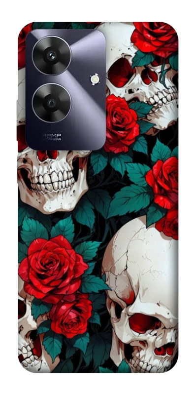 Чехол на Realme Note 60 skull and rose фото 1 из 1