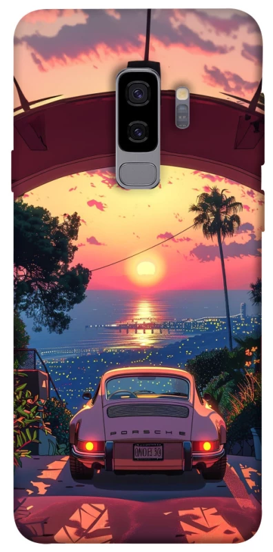 Чехол на Samsung Galaxy S9+ Porsche at sunset фото 1 из 1