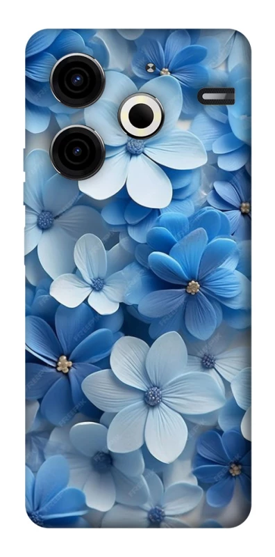 Чехол на TECNO Pova 6 Neo (LI6) Синие цветы фото 1 из 1