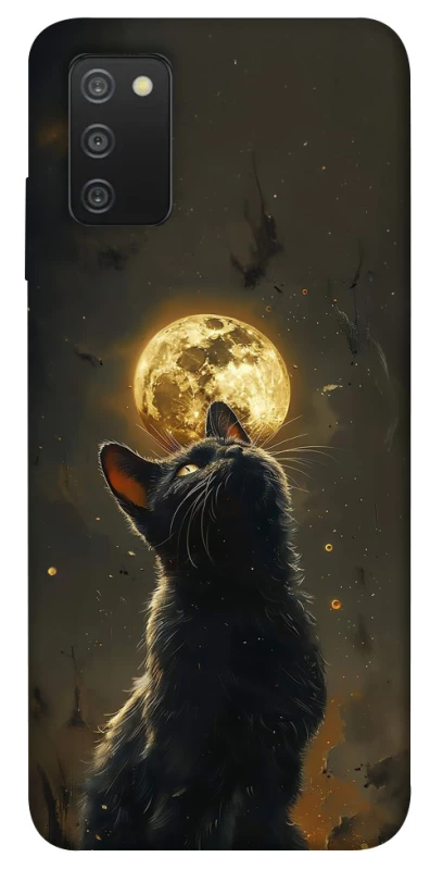 Чехол на Samsung Galaxy A03s Кот под луной v2 фото 1 из 1