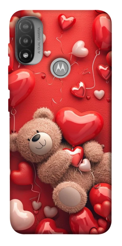 Чохол на Motorola Moto E20 bear in hearts фото 1 з 1