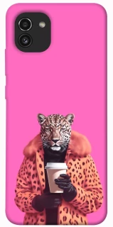 Чехол на Samsung Galaxy A03 Леопард с кофе фото 1 из 1