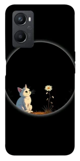 Чехол на Oppo A96 Cat and flower фото 1 из 1