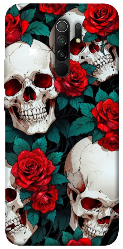 Чохол на Xiaomi Redmi 9 skull and rose фото 1 з 1