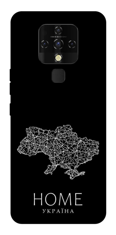 Чехол на TECNO Camon 16 SE Ukraine black map фото 1 из 1