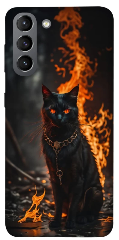 Чехол на Samsung Galaxy S21 Огненный кот фото 1 из 1