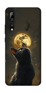 Чохол на ZTE Axon 10 Pro Кіт під місяцем v2 фото 1 з 1