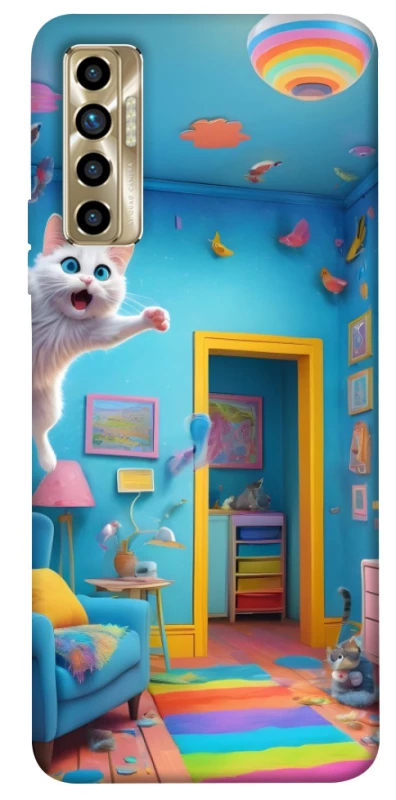 Чохол на TECNO Camon 17P crazy cat фото 1 з 1
