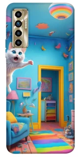 Чохол на TECNO Camon 17P crazy cat фото 1 з 1