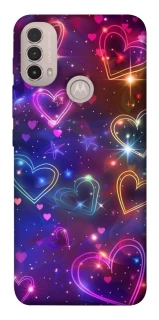 Чохол на Motorola Moto E40 Drawn hearts фото 1 з 1