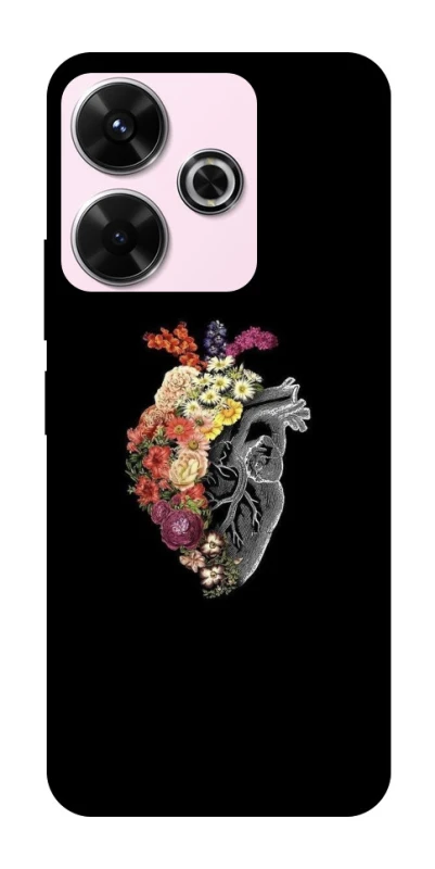 Чохол на Xiaomi Poco M6 4G Heart with flowers фото 1 з 1