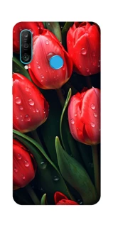 Чохол на Huawei P30 lite Червоні тюльпани фото 1 Чохол на Huawei P30 lite Червоні тюльпани фото 1 з 1