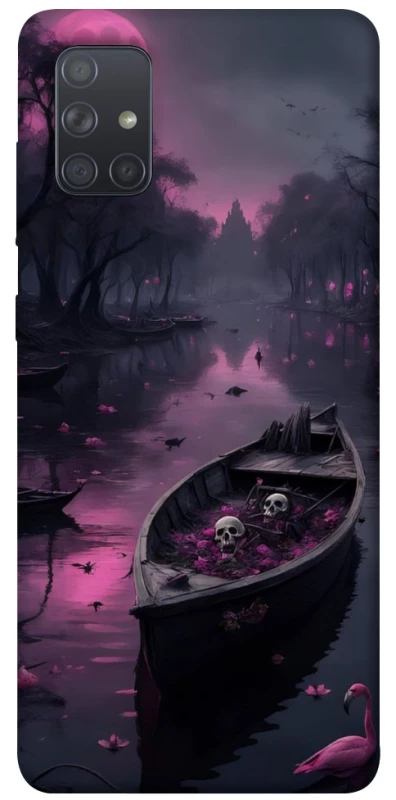 Чехол на Samsung Galaxy A71 Boat and flamingo фото 1 из 1