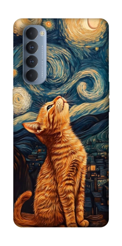Чохол на Oppo Reno 4 Pro van gogh cat фото 1 з 1