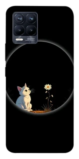 Чехол на Realme 8 Cat and flower фото 1 из 1