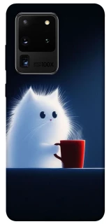 Чехол на Samsung Galaxy S20 Ultra Чехол кот с кофе фото 1 из 1