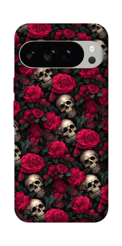 Чехол на Google Pixel 10 Pro Черепа и розы фото 1 из 1