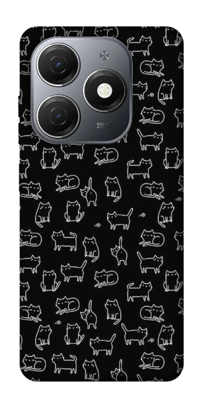 Чохол на TECNO Spark 20 Black Cats фото 1 Чохол на TECNO Spark 20 Black Cats фото 1 з 1