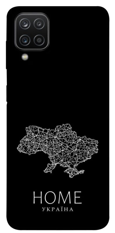 Чохол на Samsung Galaxy A12 Ukraine black map фото 1 з 1