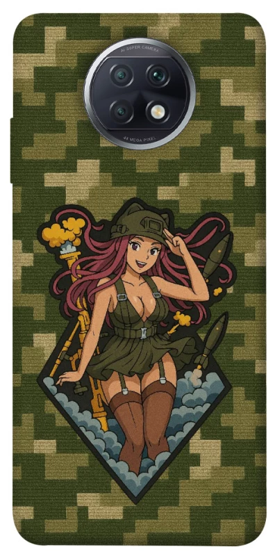 Чехол на Xiaomi Redmi Note 9 5G / Note 9T Military Waifu фото 1 из 1