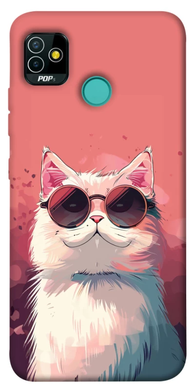 Чохол на TECNO POP 5 Сat with glasses фото 1 з 1