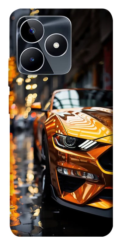 Чехол на Realme C53 Golden sports car фото 1 из 1