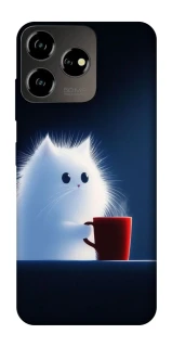 Чехол на ZTE Blade V50 Design 4G Чехол кот с кофе фото 1 из 1