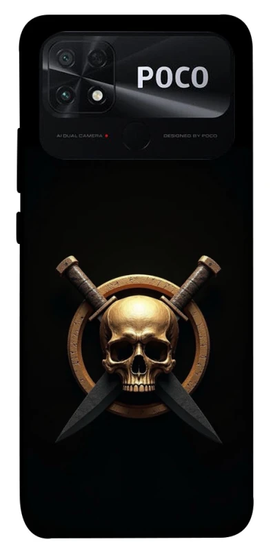 Чохол на Xiaomi Poco C40 Golden Skull фото 1 з 1