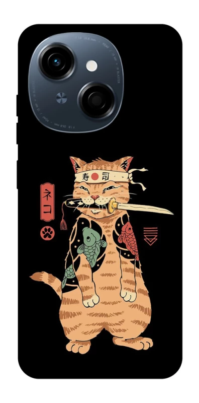 Чохол на TECNO Spark Go 1 Кіт-самурай фото 1 з 1