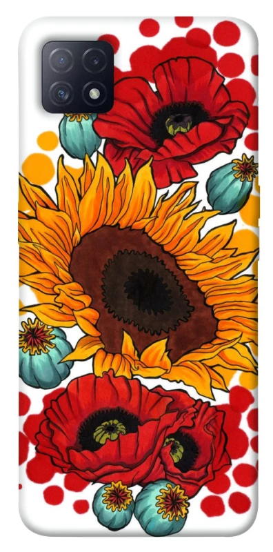Чохол на Oppo A72 5G / A73 5G Соняшники та маки фото 1 з 1