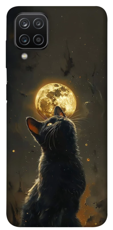 Чехол на Samsung Galaxy A12 Кот под луной v2 фото 1 из 1