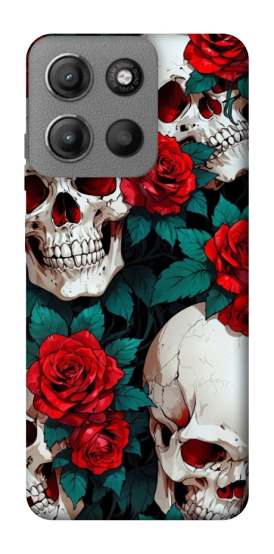 Чохол на Motorola Moto G15 Power skull and rose фото 1 з 1