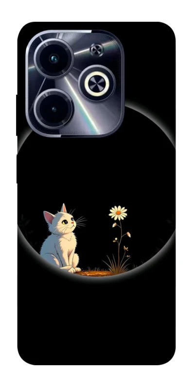 Чехол на Infinix Hot 40i Cat and flower фото 1 из 1