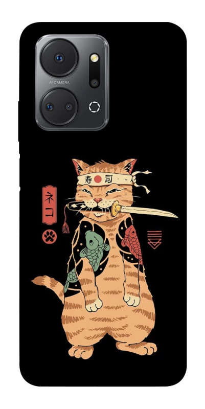 Чохол на Huawei Honor X7a Кіт-самурай фото 1 з 1