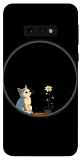 Чехол на Samsung Galaxy S10e Cat and flower фото 1 из 1
